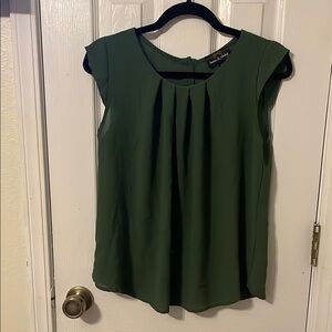 Green Pleated Blouse